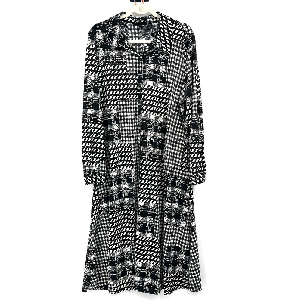 Vintage Attitudes by renee lagenlook patchwork look dress monochrome boho 1XP 1X